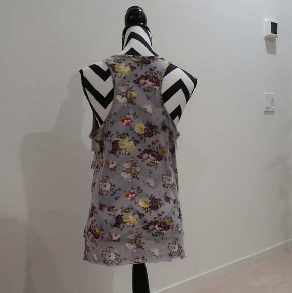 Layered Front Floral Sleeveless Top - Picture 2 of 7
